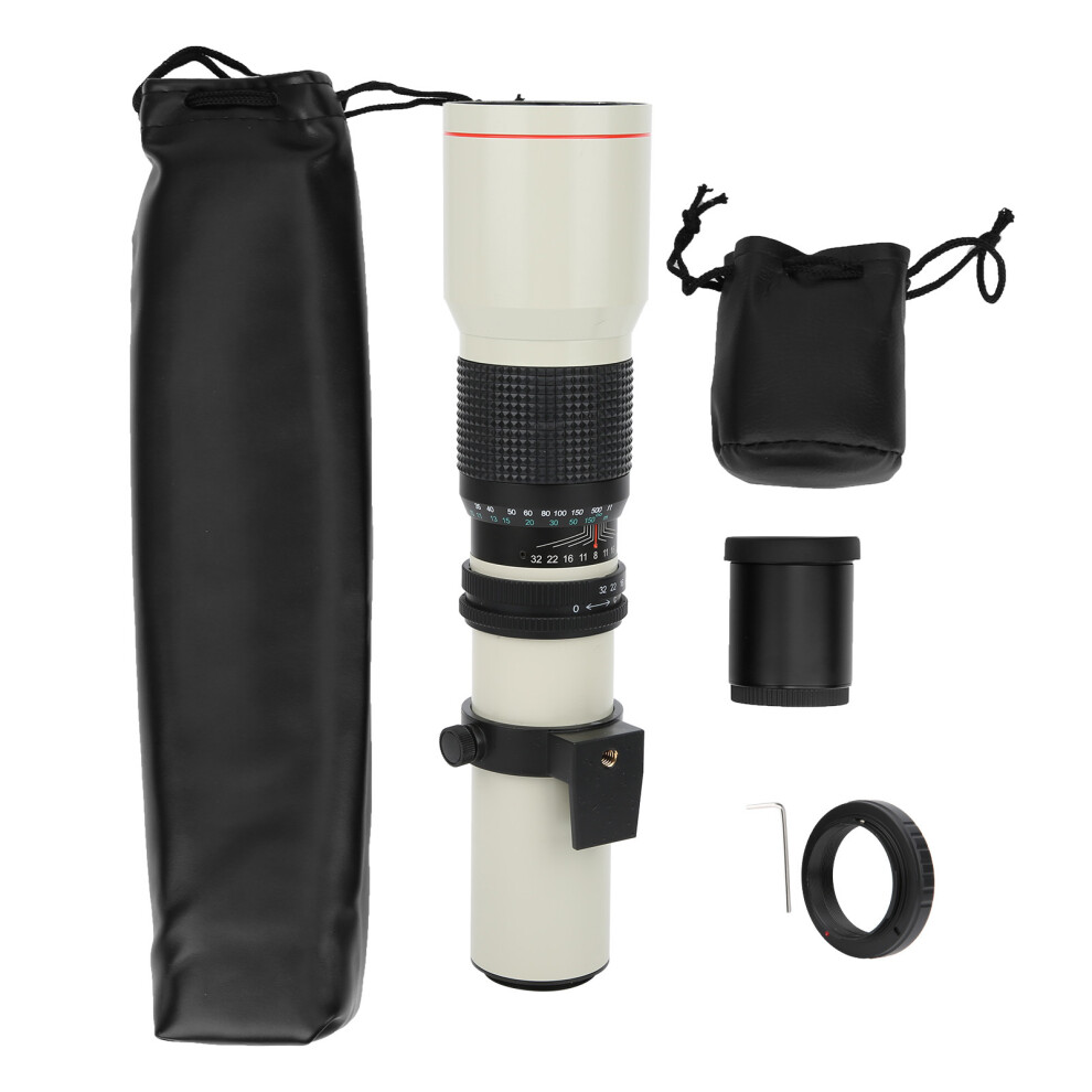 (White) 500Mm F8-F32 Manual Focus Telephoto Lens 2X Converter Olympus Om Mount White 643505025774