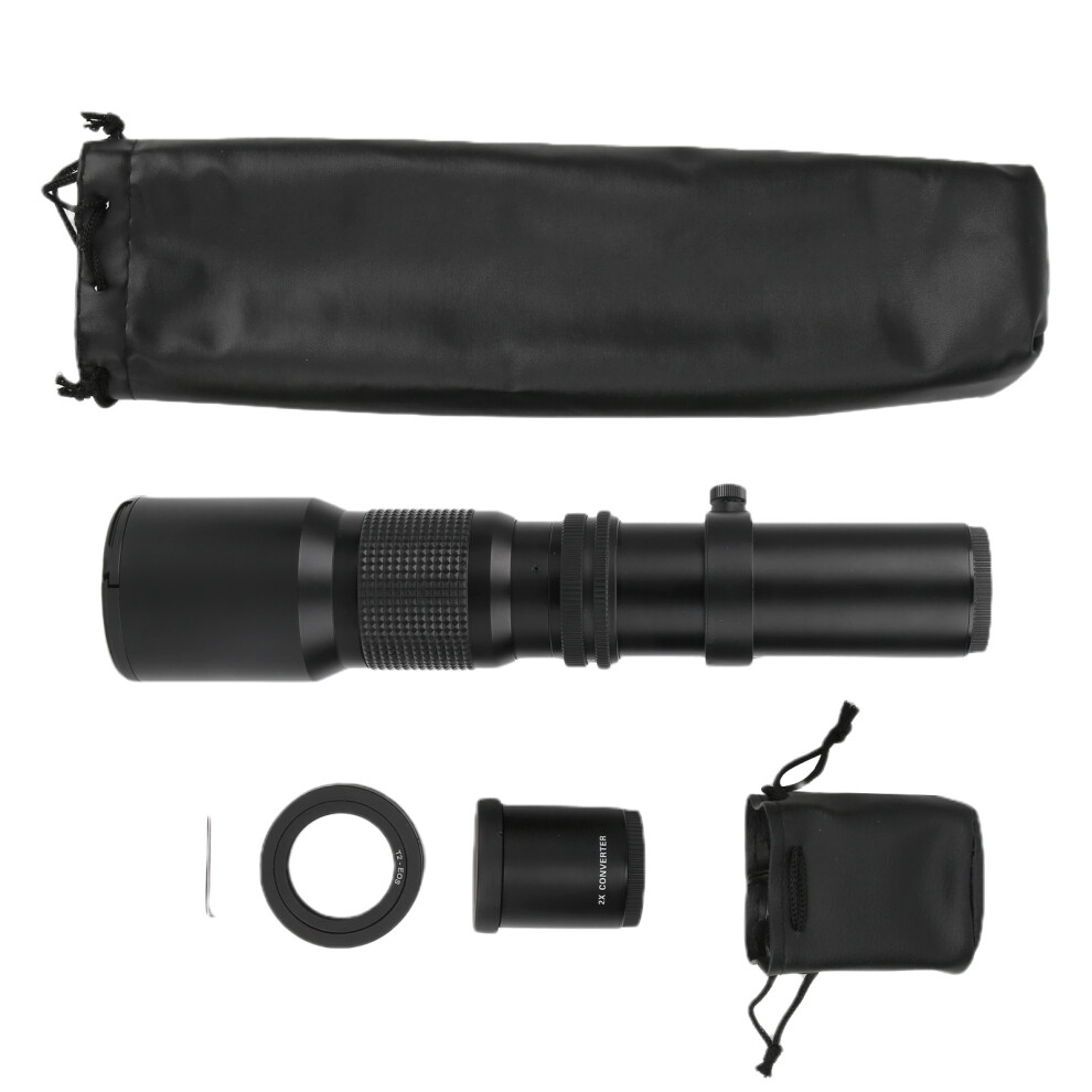 (Black) 500Mm F8 F32 Manual Focus Telephoto Lens 2X Magnification Canon Efs Black 643505026078