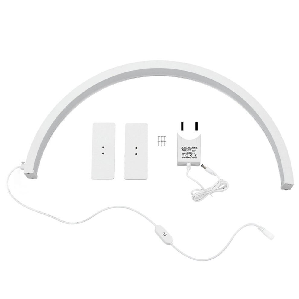 (US Plug) Half Moon Nail Desk Lamp 28in 35W 3000K-6000K Dimmable LED White
