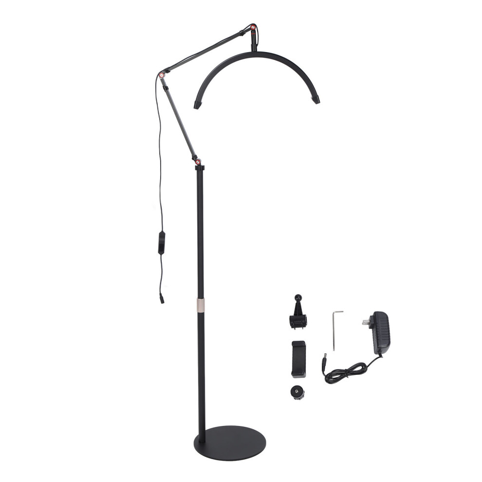 (Us Plug) Half Moon Fill 20W 3000-6000K With Stand And Phone Clip Light/Black 643505114454