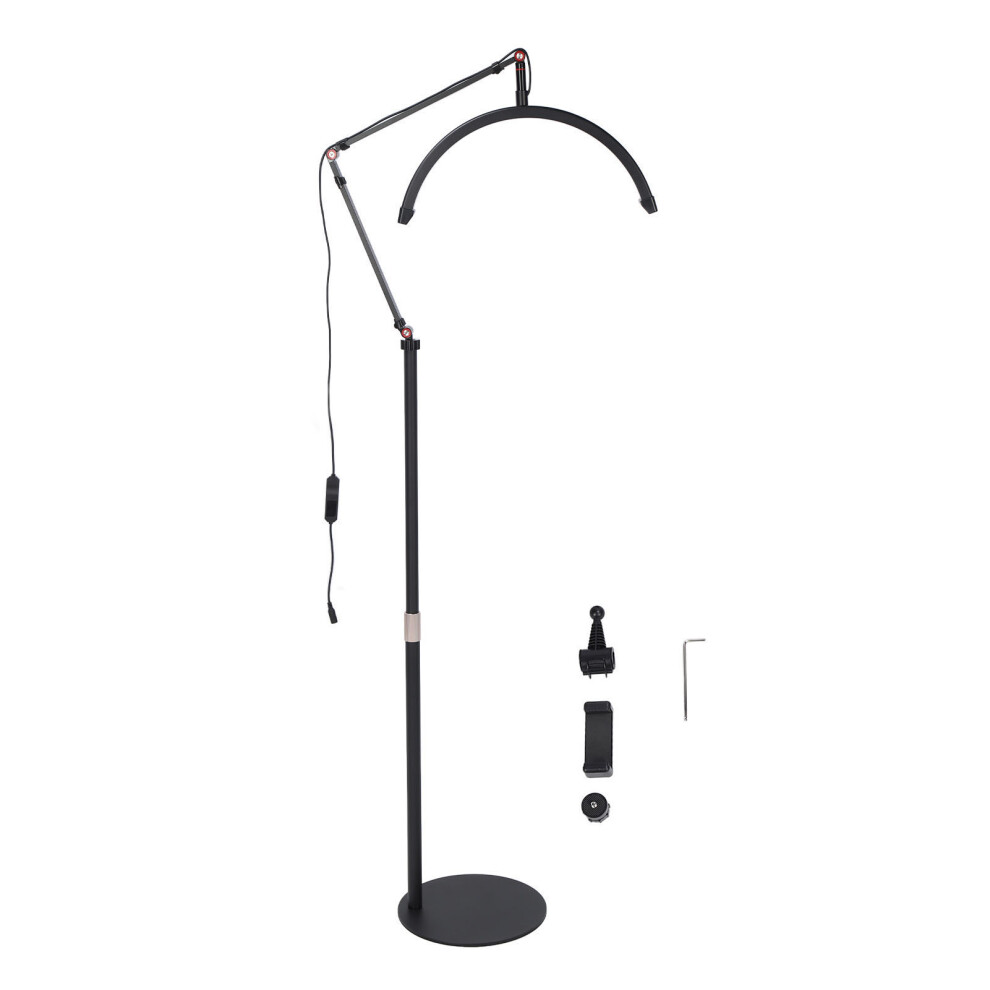 (Uk Plug) Half Moon Fill 20W 3000-6000K With Stand And Phone Clip Light/Black 643505114492