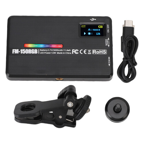 LED Fill Light RGB Rechargeable Dimmable for Photo