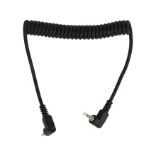 Flash Sync Cable 2.5mm Male to Male Coiled for Olympus EM