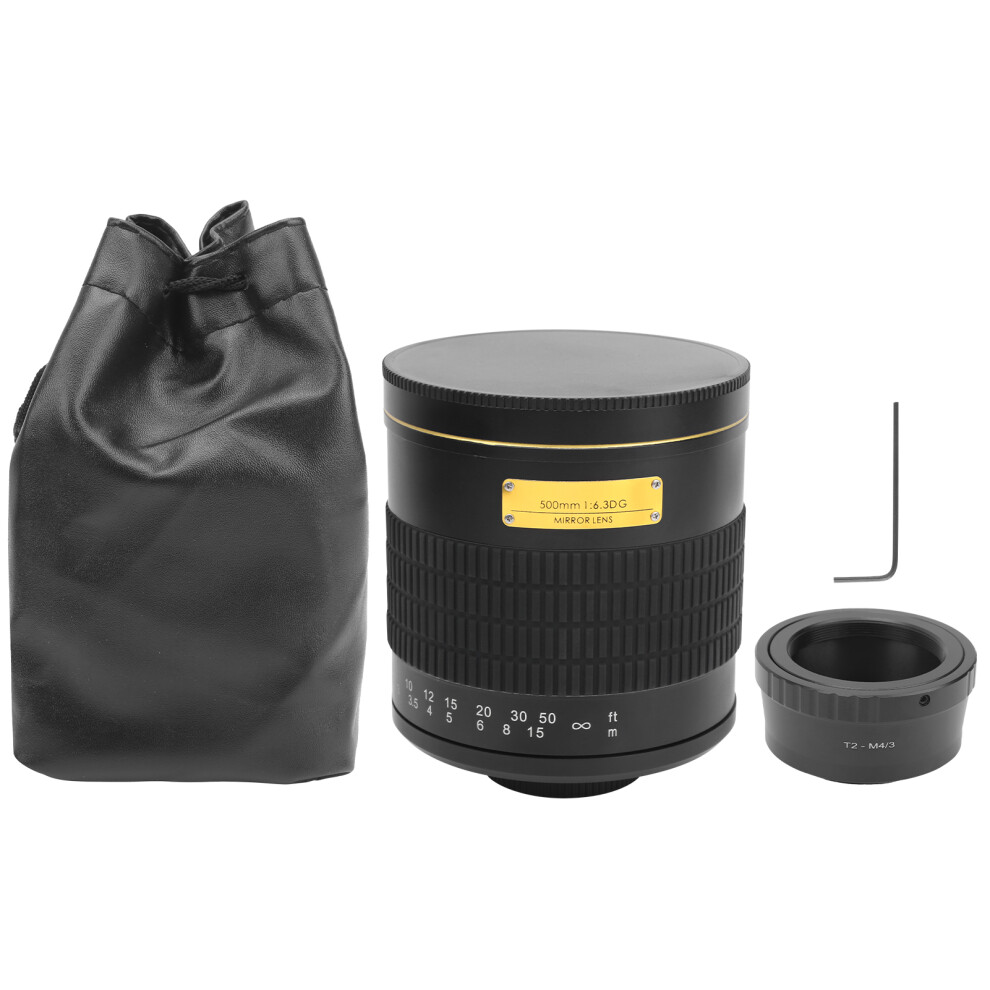 (Black) 500Mm F6.3 Telephoto Mirror Lens For Olympus M4/3 Black 643505024210