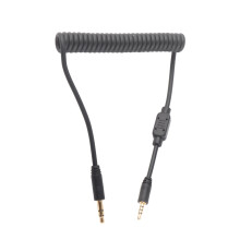Flash Sync Cable 3.5mm Male to Male Coiled for Leica DSLR