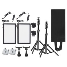 (UK) 15W LED Panel Light 1.2M Stand Phone Holder 3000K-6500K Dimmable