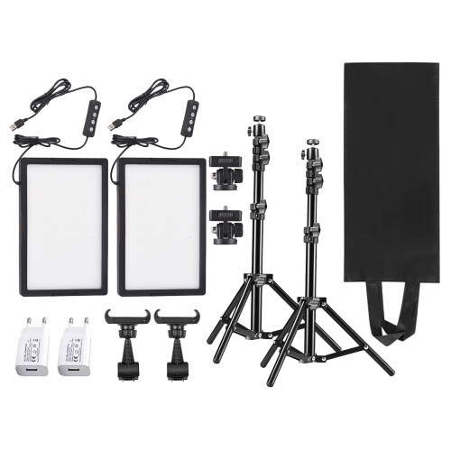 (EU) 15W LED Panel Light 1.2M Stand Phone Holder 3000K-6500K Dimmable
