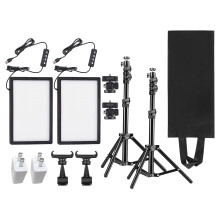 (US) 15W LED Panel Light 1.2M Stand Phone Holder 3000K-6500K Dimmable