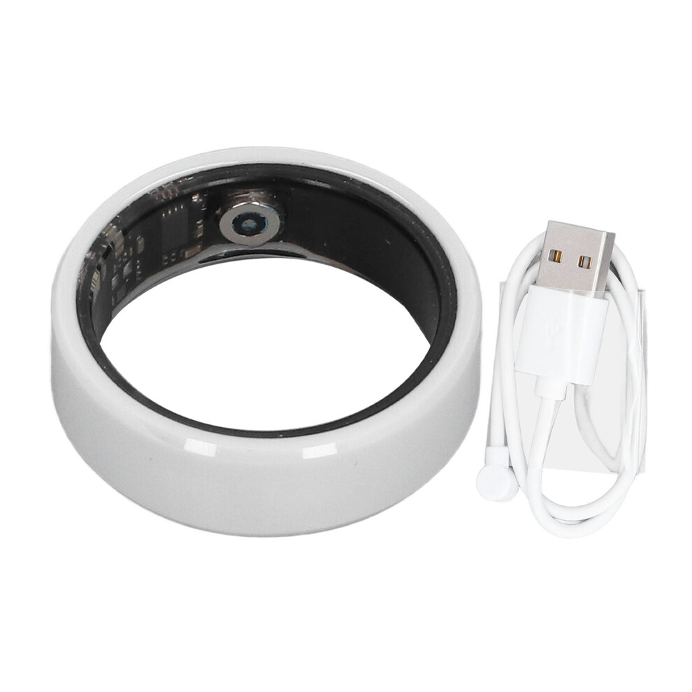 (8) Smart Ring Ip68 Waterproof Bt Pedometer Sleep Monitor White 643505092097
