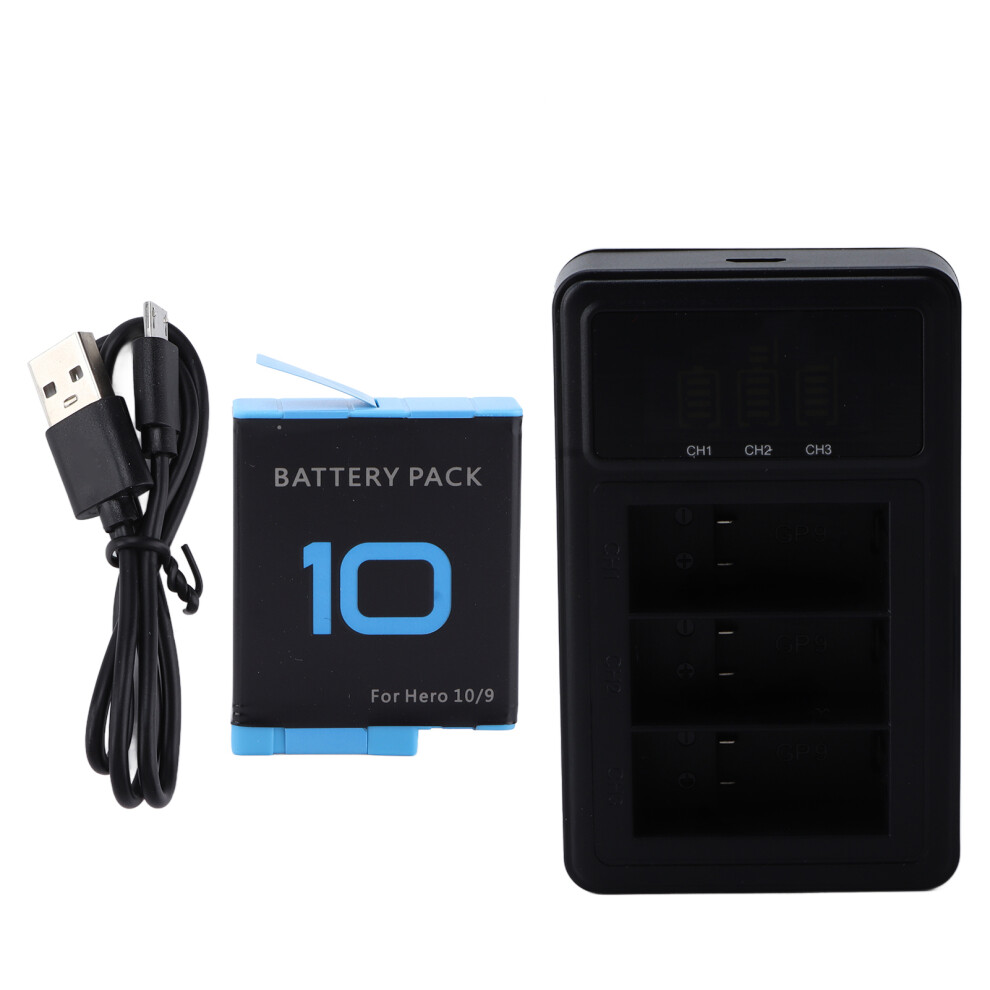 3-Channel Portable Battery Charger For Gopro Hero 9 10 643505135824