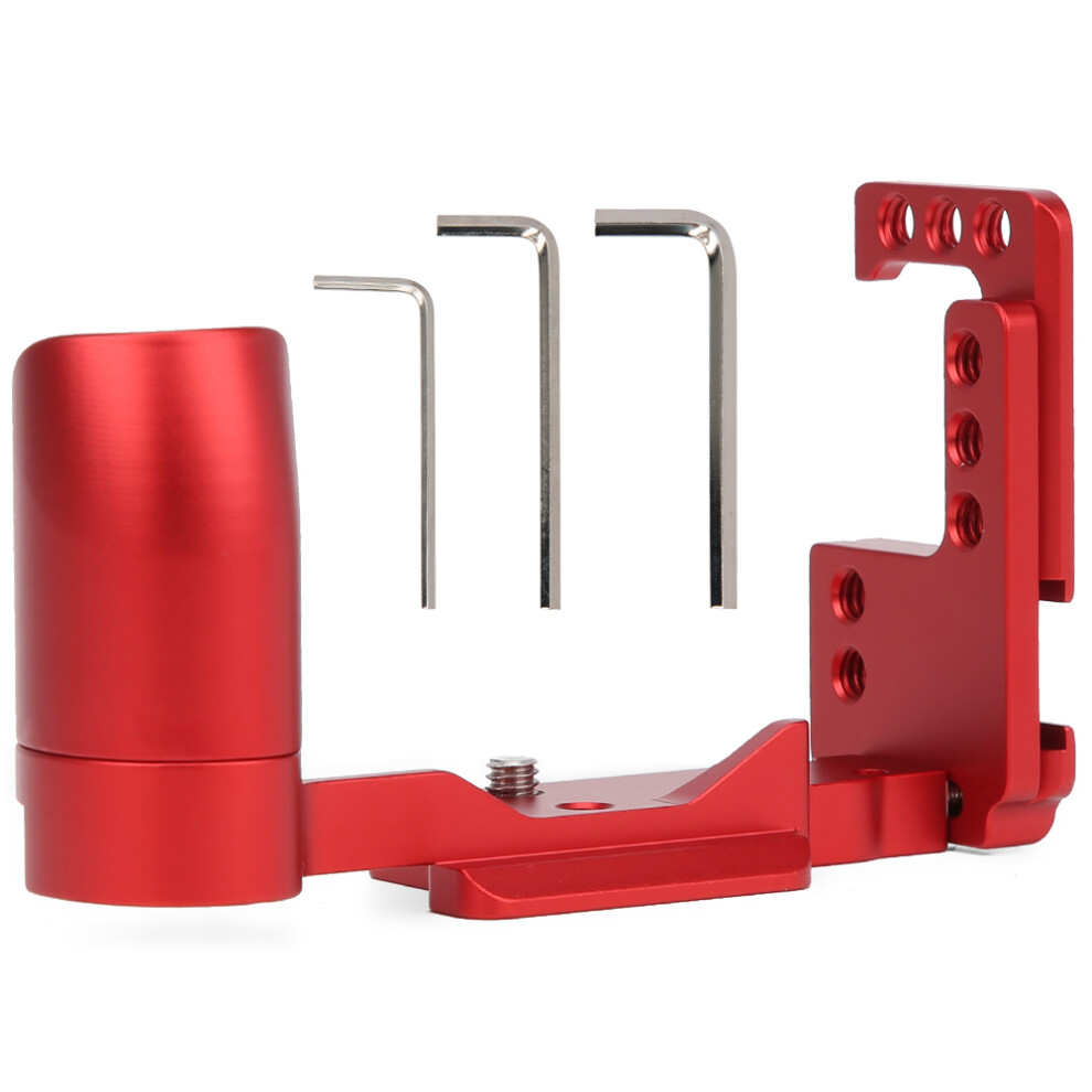 (Red) Aluminum L Quick Release Plate Vertical Handle For Canon Eos M6 Red 643505146387