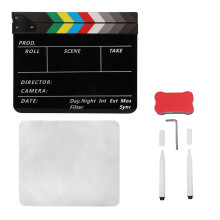 Colorful Acrylic Clapper Board with Eraser Marker Wrench Cloth