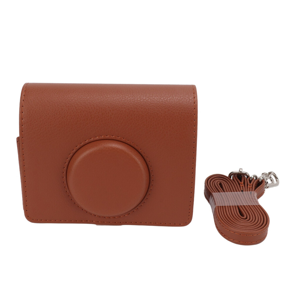 () Pu Leather Camera Case For Instax Mini Evo With Shoulder Strap Brown/Black 643505009729