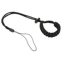 (Black) Hand Woven Diving Wrist Strap Mobile Phone Action Camera Black