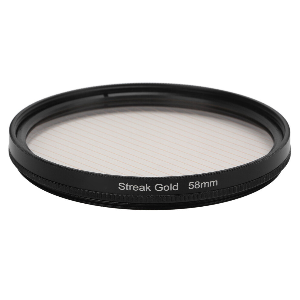(58Mm/2.28In) Streak Anamorphic Filter 58Mm Uhd Optical Glass Waterproof Gold 643505131406