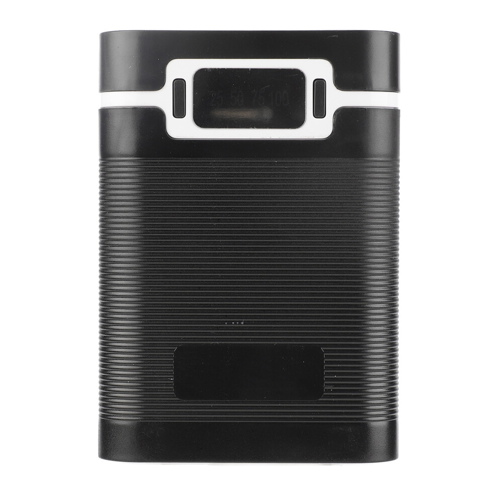 (Black) 4Pcs 18650 Battery Charger Case Dual Usb Led Portable Power Bank Black 643505128345
