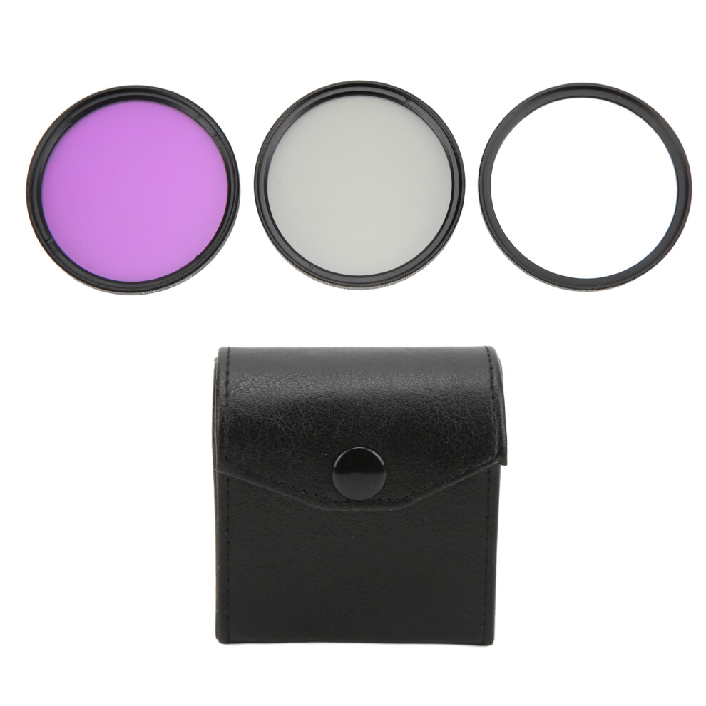 (55Mm(1490)) 3Pcs/Set Multi Coated Lens Filter Kit Uv Cpl Fld 58Mm Camera 643505014150
