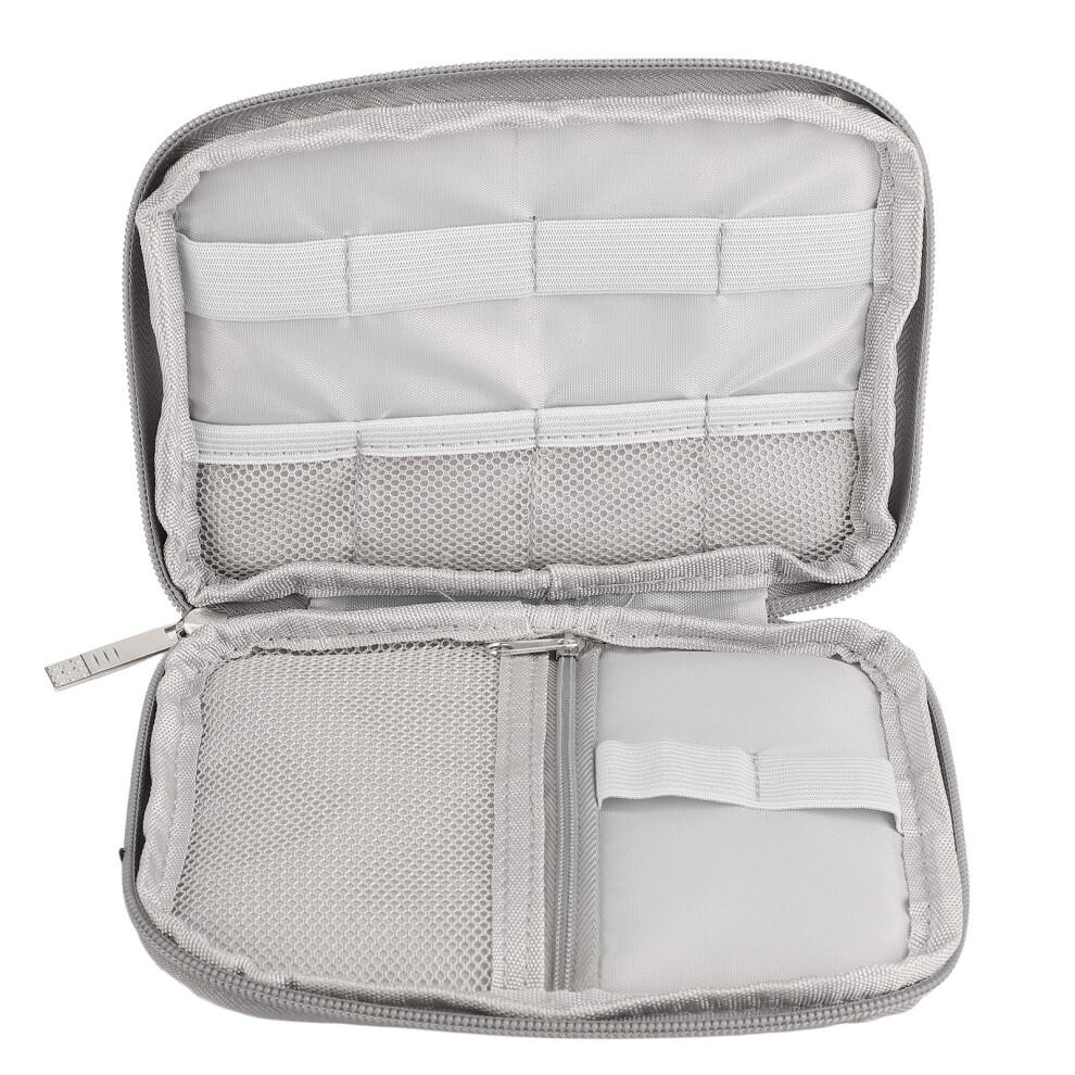(Grey) Lightweight Zipper Electronic Accessories Organizer Bag Travel Black Black,Grey 643505128185