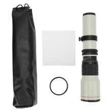 (White) 500mm F8-F32 Manual Telephoto Lens UV Filter Black for Bird Watching