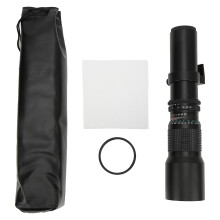 (Black) 500mm F8-F32 Manual Telephoto Lens UV Filter Black for Bird Watching
