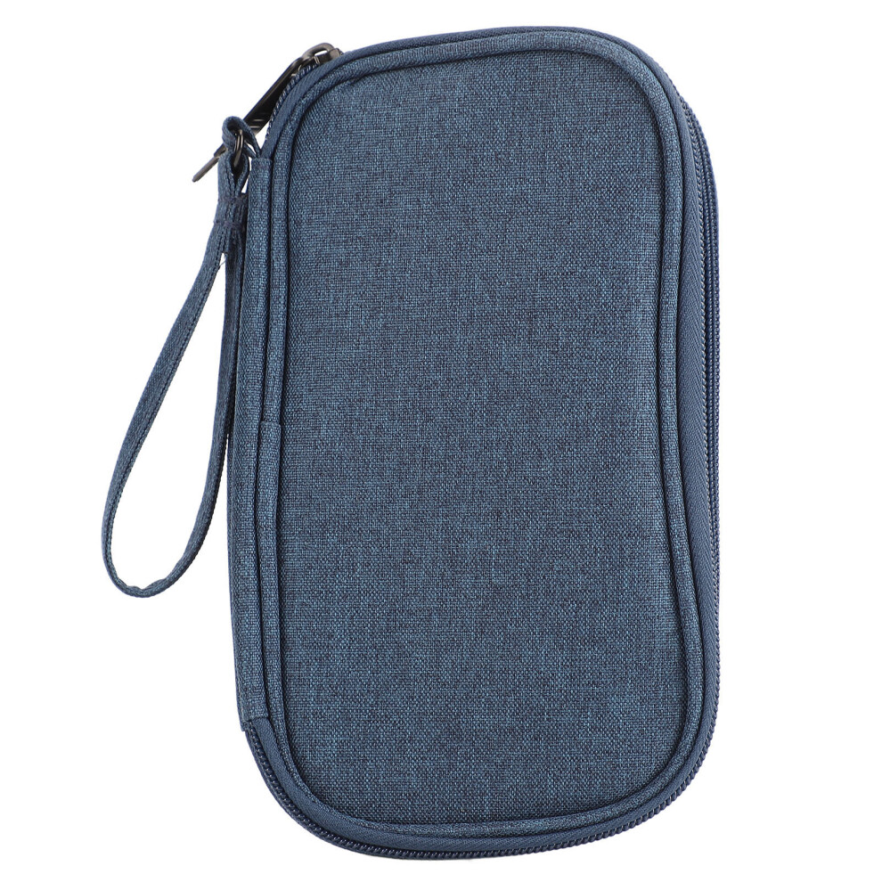 Electronic Organizer Dark Portable Double Layer Travel Bag Blue 643505128598