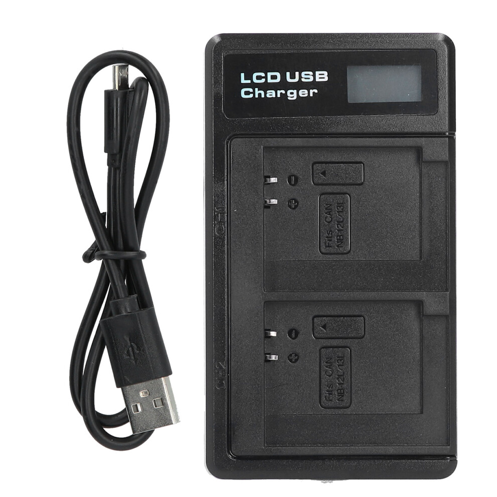 Portable Camera Battery Charger For Nb-13L Usb Dual With Lcd Display 643505027464