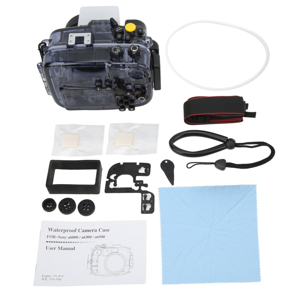 60M Waterproof Housing For Sony A6000 A6300 A6500 Mirrorless Camera 643505014662