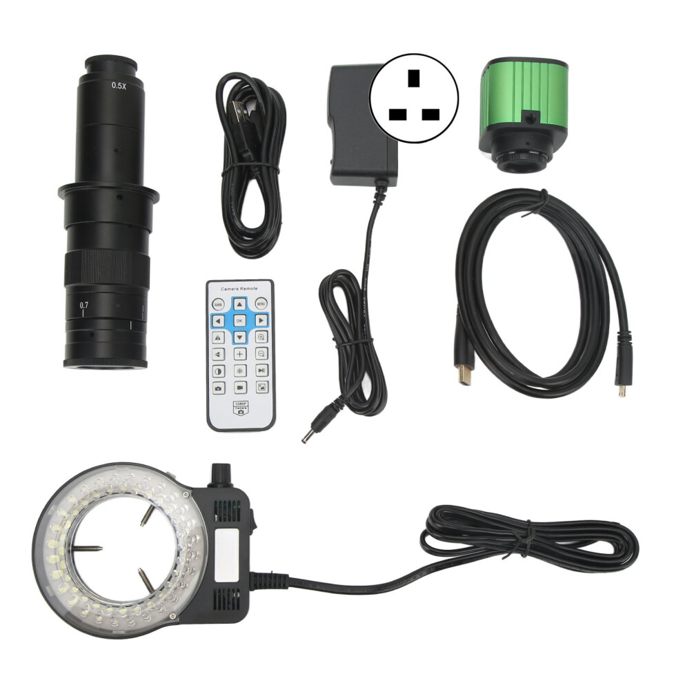 (Uk Plug) Industrial Microscope Camera Hd 1080P 2K Usb Zoom C Mount 100-240V 643505126761