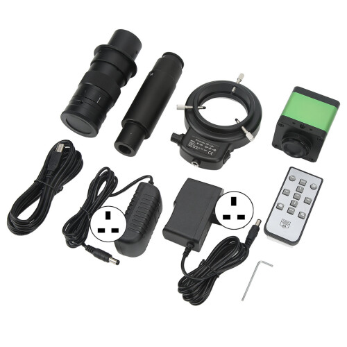 (UK Plug) Electronic Microscope Camera USB 48MP 1080P 300X Zoom C Mount US Plug 1