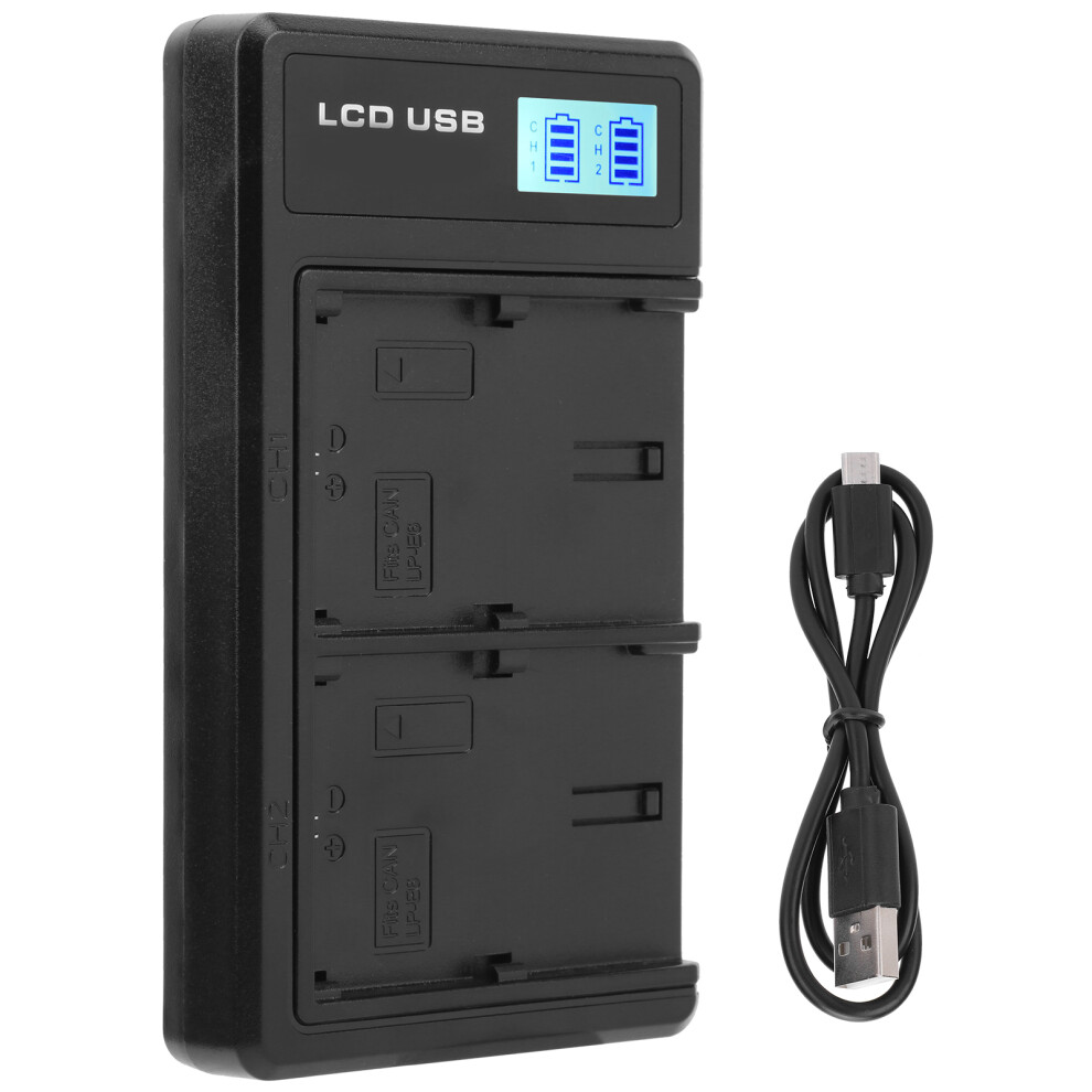 Portable Camera Battery Charger Lpe6 Usb Dual With Lcd Display 643505027624