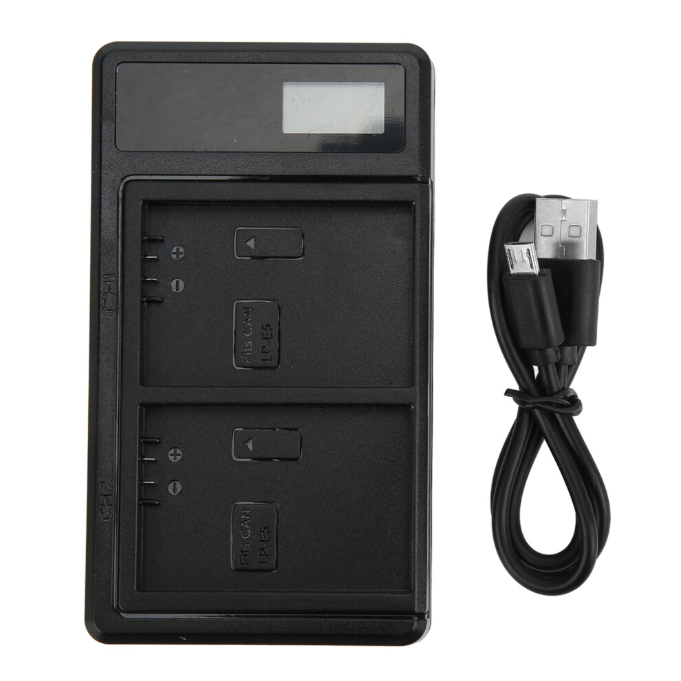 Dual Battery Charger Lcd Display Usb For Lp E5 643505134605