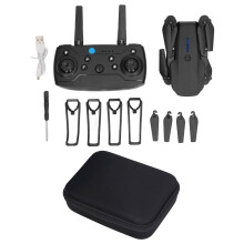 E88 4-Axle Aerial Quadcopter HD Dual Camera Folding RC Drone Black