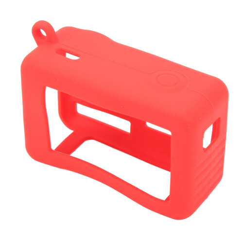 (Red) Silicone Case for Osmo Action 3 Drop Resistant with Lanyard Red 2