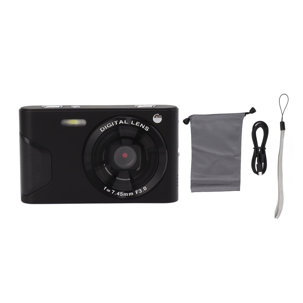 (Black) Compact Digital Camera 30Mp 1080P 2.8 Inch Ips 8X Zoom Autofocus Black 643505104325