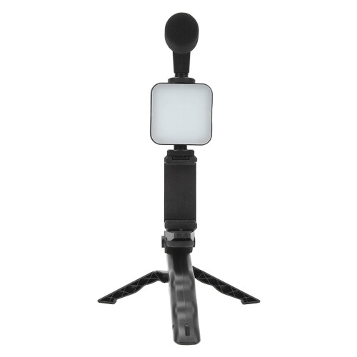 LED Video Light Kit: Fill Light, Phone Clip, Tripod, Mic 6500K 1