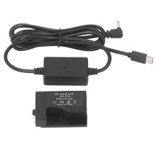 LP-E10 Dummy Battery with Type C Adapter for 1100D-2000D T3-T7 X50-X80