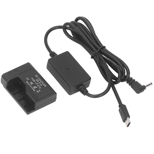 LP-E10 Dummy Battery with Type C Adapter for 1100D-2000D T3-T7 X50-X80 1