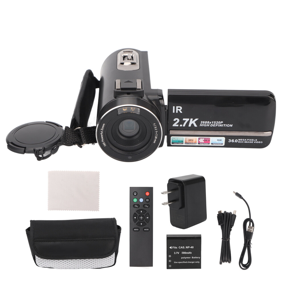 2.7K Video Camera Ips Lcd Night Vision 16X Zoom Hd For Beginners 643505117158