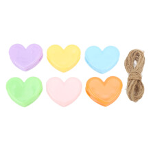6PCS Colorful Heart Photo Clips DIY Wall Decor with String