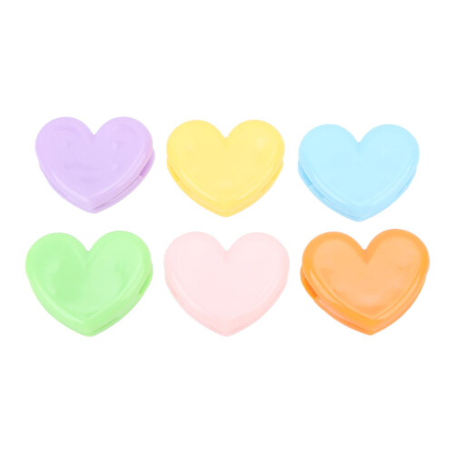 6PCS Colorful Heart Photo Clips DIY Wall Decor with String 1