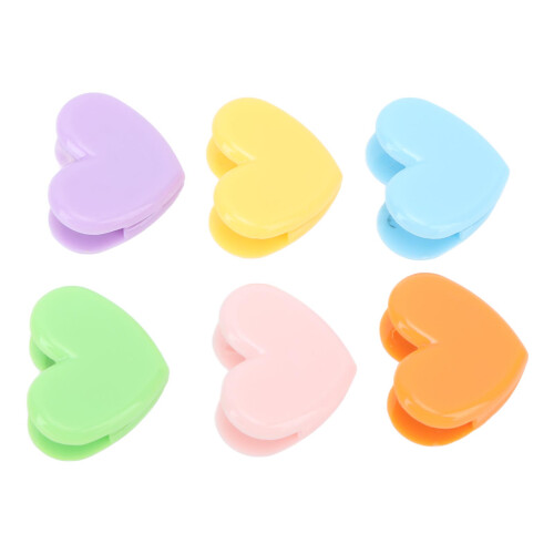 6PCS Colorful Heart Photo Clips DIY Wall Decor with String 2