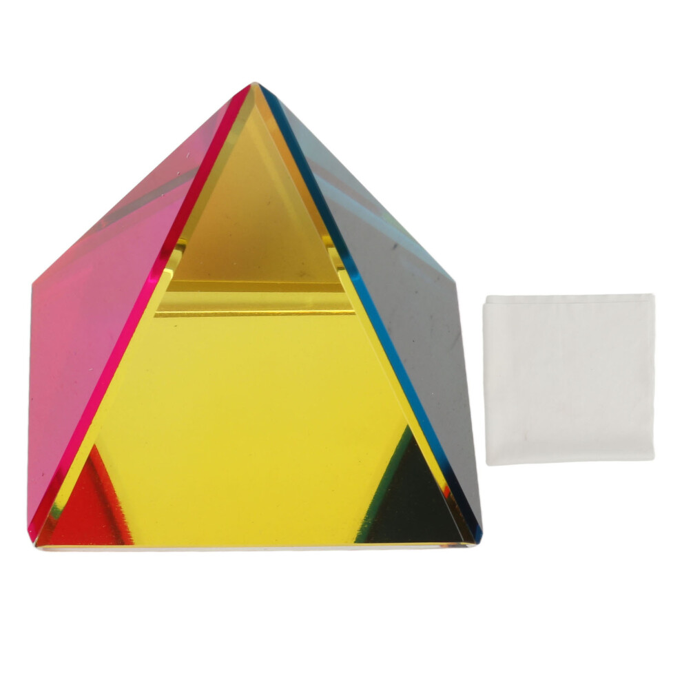(60Mm) Iridescent Suncatcher Rainbow Prism Glass Pyramid Desk Ornament 50Mm 643505002140