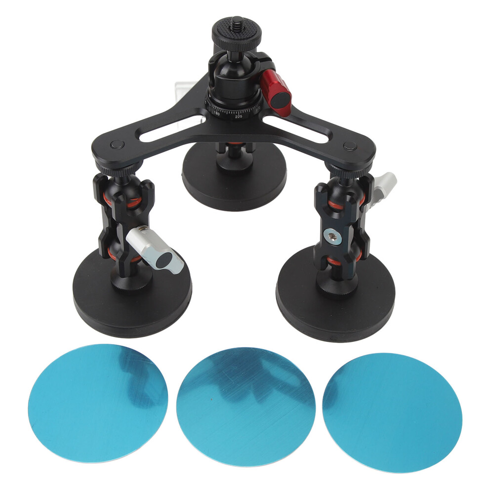 Triple Suction Cup Phone Dslr Camera Mount 1/4In Screw 643505000573