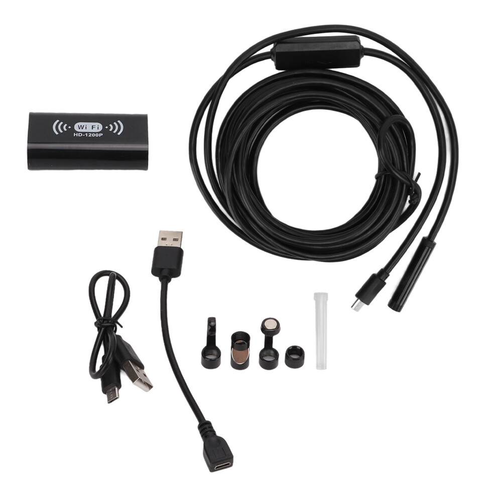 (10M/32.8Ft) Industrial Endoscope 1200P Hd 8Mm Lens Wifi Ip68 Waterproof Led 5M 604725140326