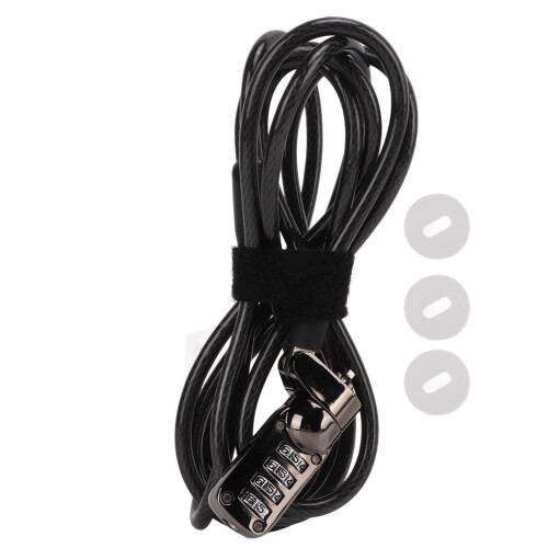 Computer Combo Cable Lock 4-Digit Resettable Anti-Theft PC