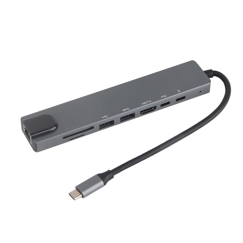 8ÂInâ1 TypeâC To Hdmi Hub Rj45 Card Reader MultiâFunction Dock Adapter 604725100719