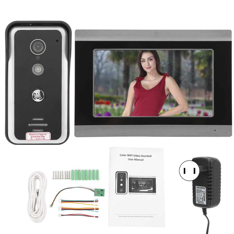 (Us Plug) 7In Wifi Doorphone Infrared Night Vision Intercom App Tuya 100-240V Us 604725145093