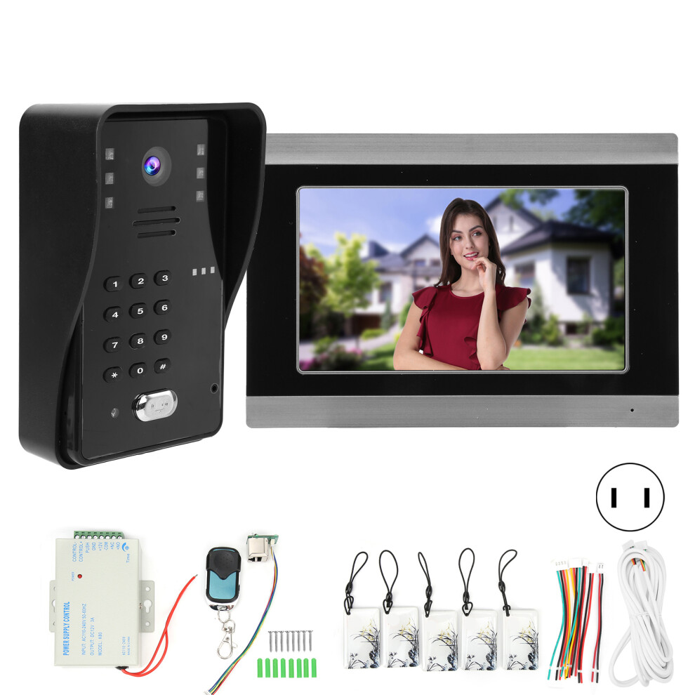 (Us Plug) 7In Wifi Video Doorphone Wired Night Vision Intercom App Uk Plug 604725145352