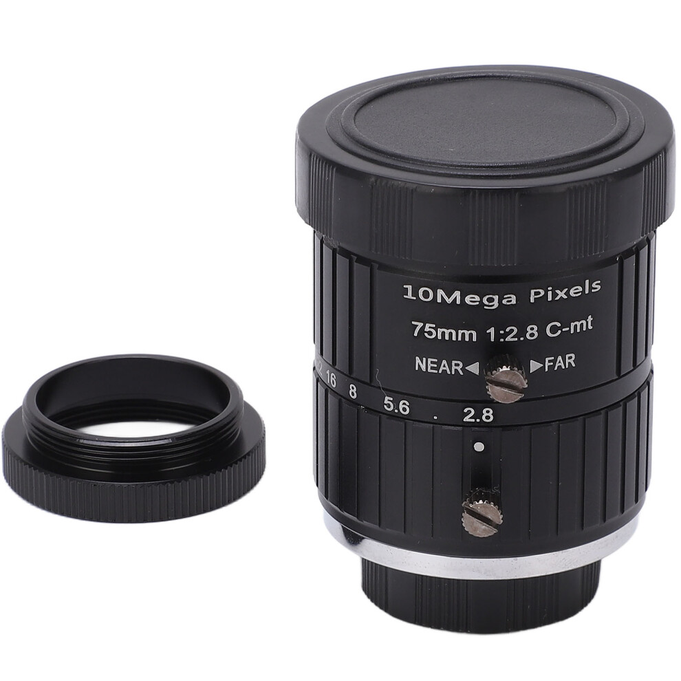 C Mount Lens 75Mm Focal Length 10Mp Manual Iris Focus 604725094049