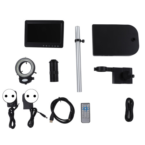 (EU Plug) 7in 26MP Industrial Microscope Camera 150X C Mount LED EU Plug